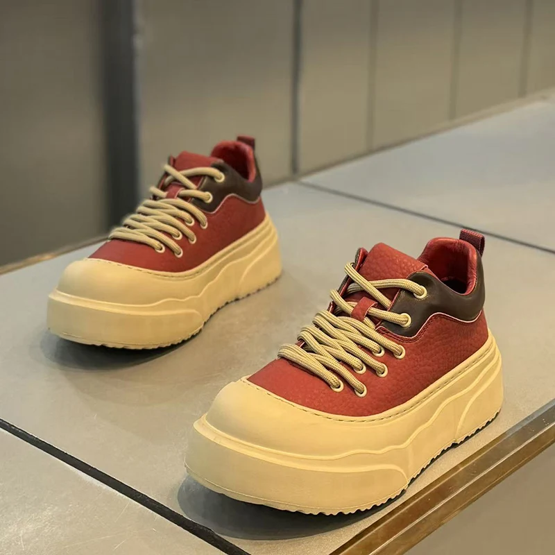 Men's Casual Sports Shoes, Fashionable Thick Soled Skateboarding Shoes, Trendy and Comfortable Men's Shoes Suitable for Outdoor - Image 3