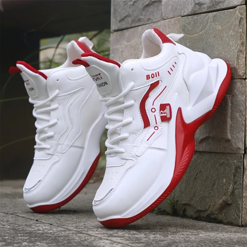 Sneaker Men, New Casual Versatile Leather High Top Shoes, Anti Slip and Wear-resistant Sports Shoes - Image 4