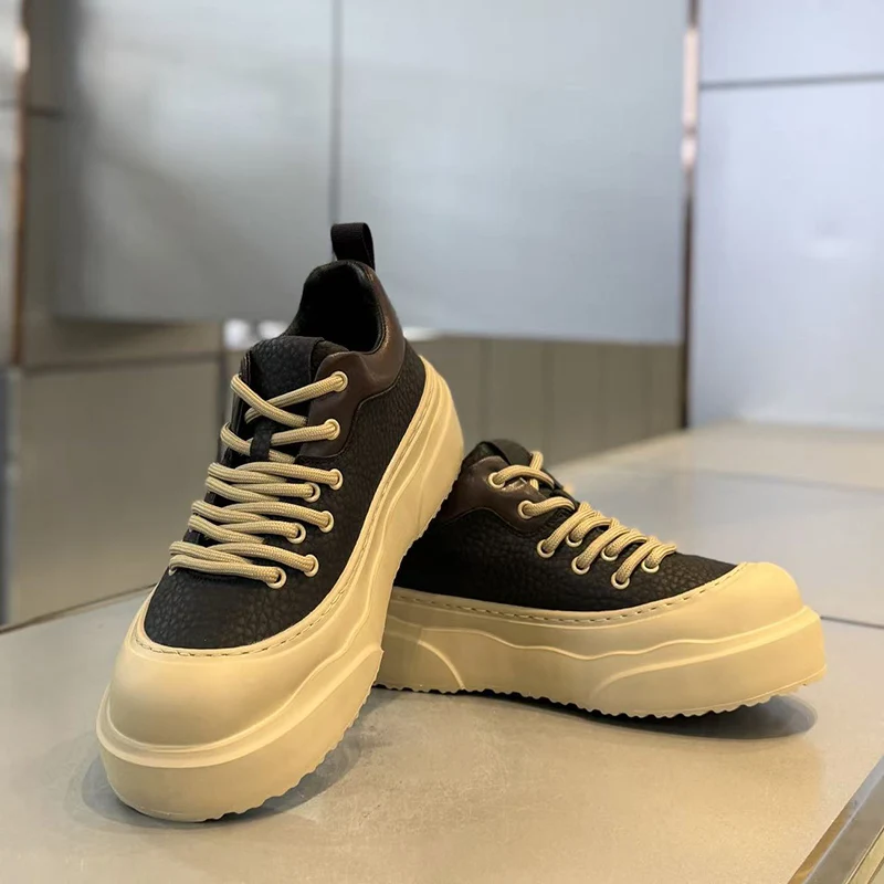 Men's Casual Sports Shoes, Fashionable Thick Soled Skateboarding Shoes, Trendy and Comfortable Men's Shoes Suitable for Outdoor - Image 4