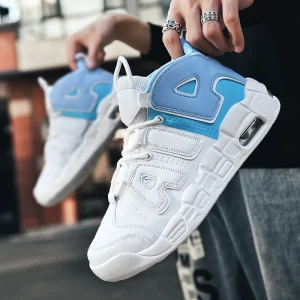 New Large-sized High-top Men's Shoes, Lightweight and Anti-slip Air Cushioned Sports Running Shoes, Casual Basketball Shoes