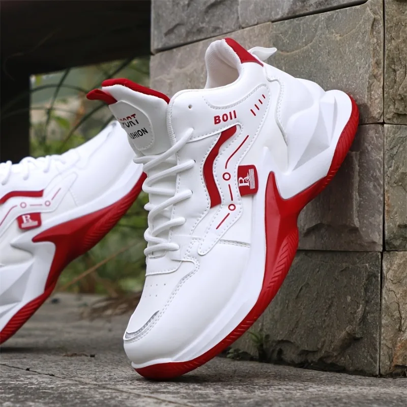 Sneaker Men, New Casual Versatile Leather High Top Shoes, Anti Slip and Wear-resistant Sports Shoes - Image 5